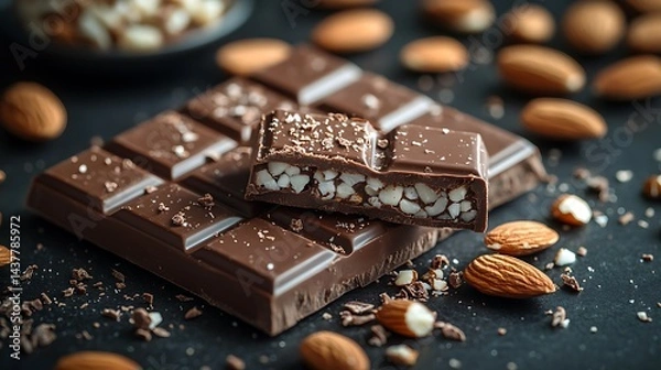 Fototapeta chocolate with nuts