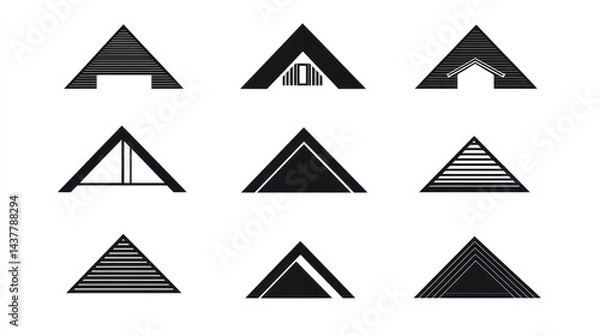 Obraz Abstract triangle house icons; design elements