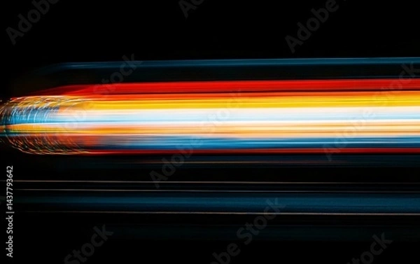 Fototapeta dynamic long exposure of vehicle lights at night for motion and speed representation