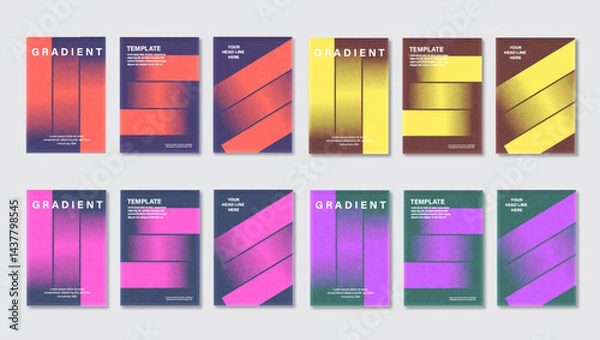 Obraz Set of business cards. Gradient template set vector for social media post.
