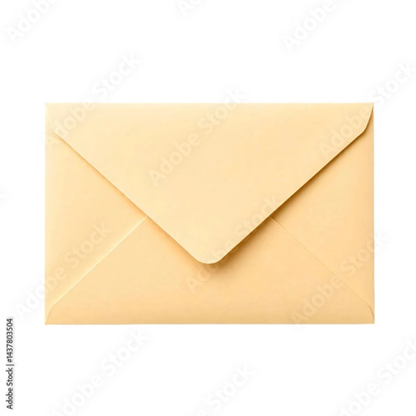 Fototapeta Beige envelope isolated on transparent background