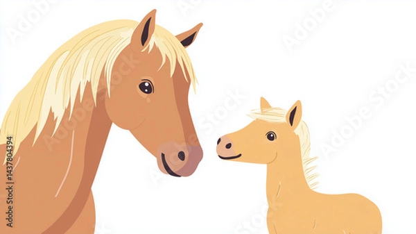 Obraz 年賀状素材_午年_馬のイラスト（白背景）