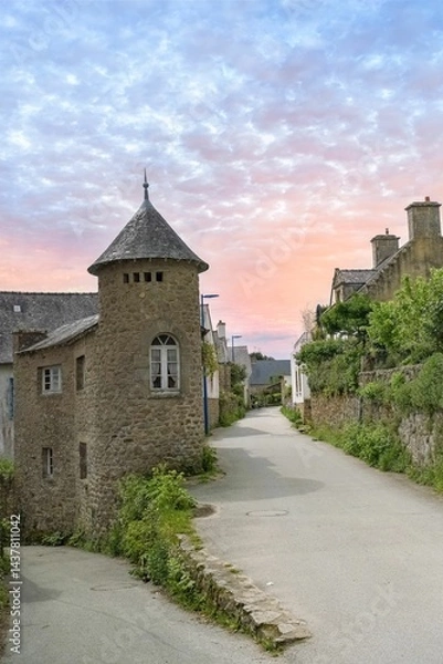 Obraz Brittany, Ile aux Moines island typical houses