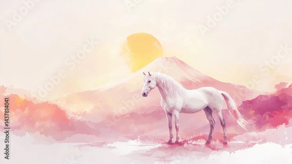 Obraz 年賀状素材_午年_馬のイラスト