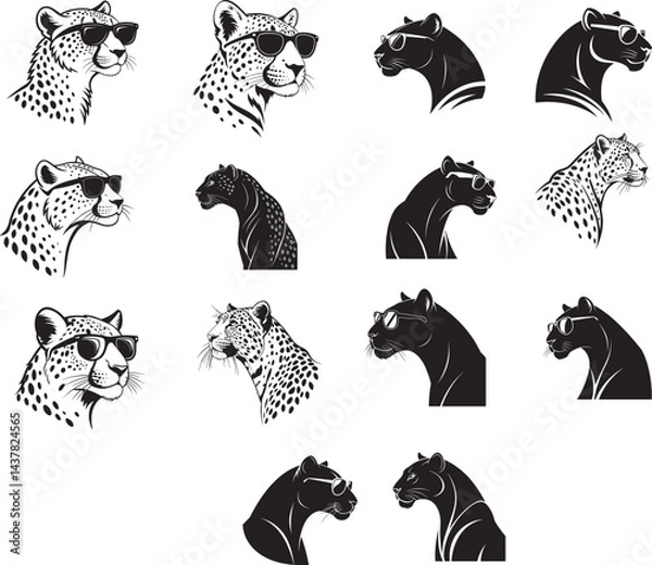 Obraz Leopard animals silhouettes