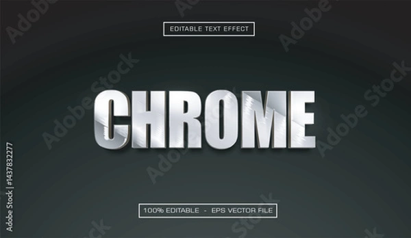 Obraz Chrome text effect with silver style