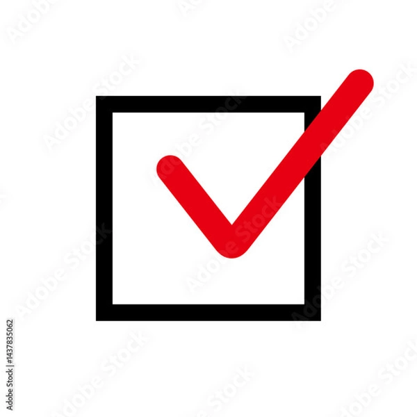 Fototapeta 赤いチェックマークイラストアイコン
Red check mark illustration icon