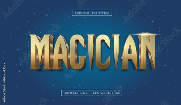 Obraz Magician text effect with gold style