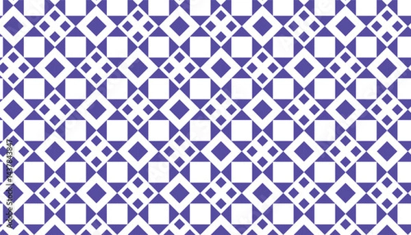 Fototapeta Abstract minimalistic pattern with purple and white geometric diamond shapes in a seamless layout