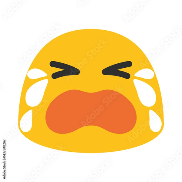 Fototapeta Angry crying emoji illustration, clipart, isolated on white background