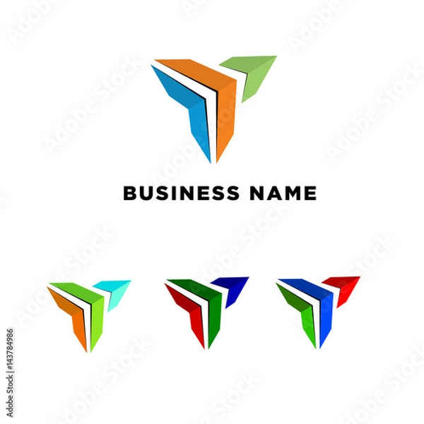 Fototapeta T triagle logo with arrow
