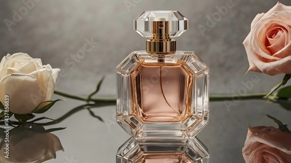 Obraz Mockup of a crystal perfume bottle