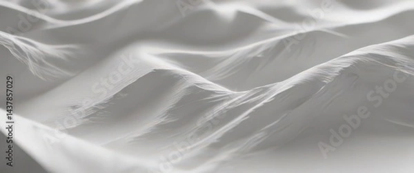 Obraz Soft, undulating wrinkles, light and shadow play on white paper ,  abstract,  soft background,  subtle