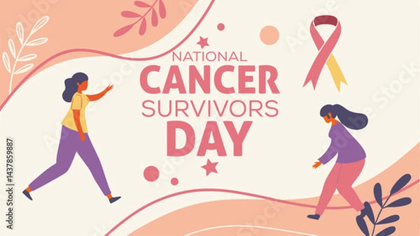 Fototapeta National Cancer Survivors Day Banner Design Vector Template