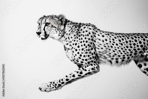 Obraz Leopard or cheetah character design for posters or art prints.