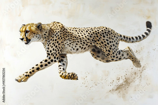 Obraz Leopard or cheetah character design for posters or art prints.