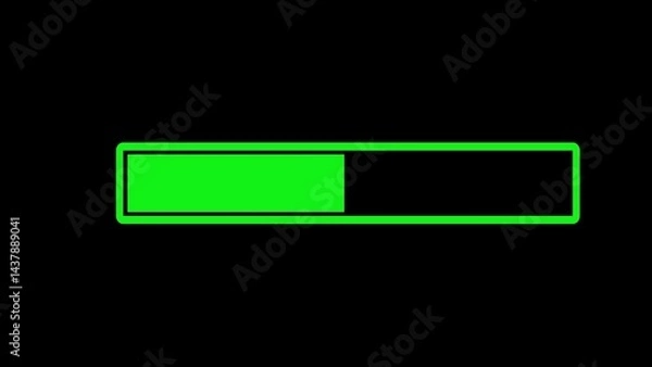 Fototapeta Loading bar downloading progress animation loading transfer download 0 to 100% on alpha channel transparent icon