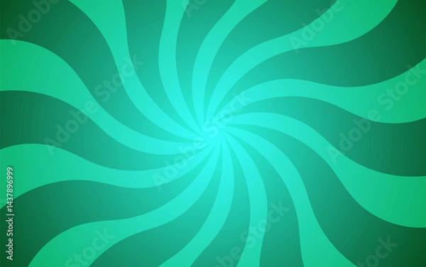 Fototapeta Dark green spiral background vector illustration. Groovy hippie background. Waves, swirl, twirl pattern. Twisted and distorted vector texture in trendy retro psychedelic style. Y2k aesthetic.
