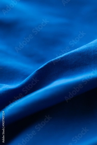 Obraz Royal blue fabric waves across the frame, creating an elegant, minimalist design with light and shadow interplay.