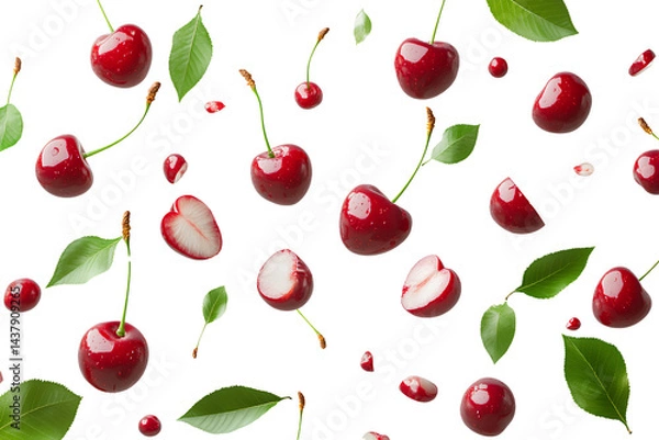 Fototapeta Fruit cherry isolated on transparent background