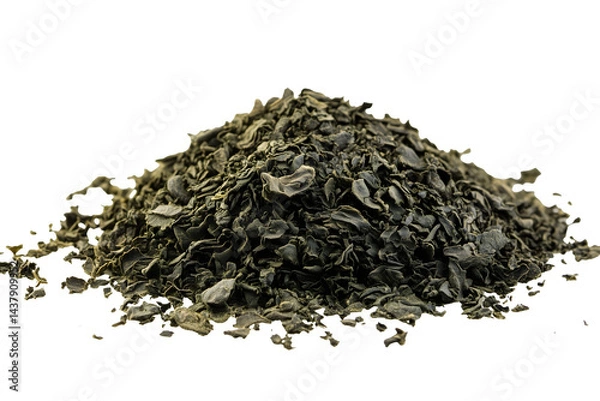 Fototapeta heap of dry green tea leaves isolated png transparent cutout