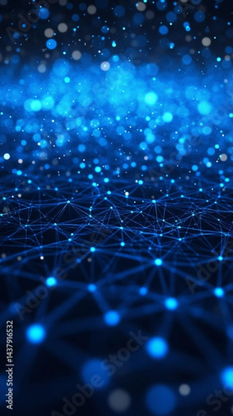 Fototapeta Abstract network connections, digital, futuristic, technology background