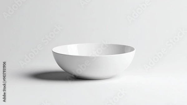 Obraz Empty white bowl on plain background
