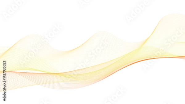 Fototapeta Gentle Curves and Waves in Soft Orange and Yellow Gradient