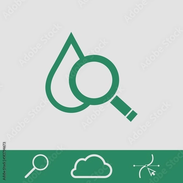Obraz drop search icon, vector illustration. Flat design style