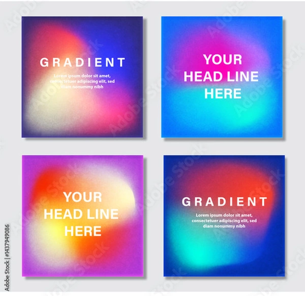Obraz Mesh gradient template set vector for social media post