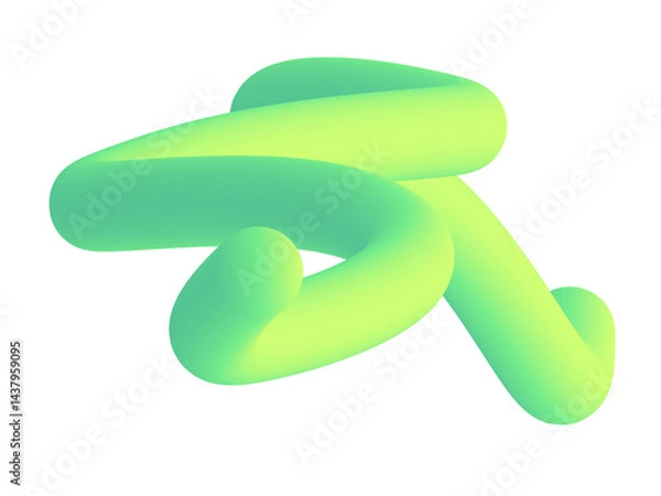 Fototapeta Abstract Green Gradient Swirls: A Dynamic Fluid Design Illustration