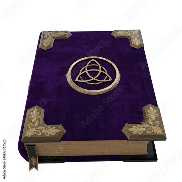 Obraz 3D rendered fantasy grimoire isolated on transparent background