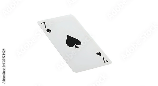 Obraz A single seven of spades playing card on a black background in a studio shot setting view  transparent background, white background. isolated on transparent background, png, jpeg, jpg,