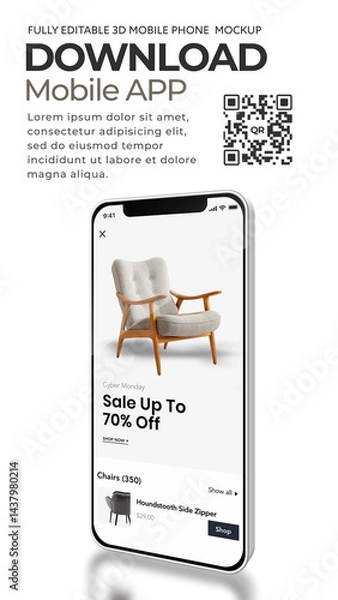 Obraz Download Mobile App. Vertical Opener for Social Media.