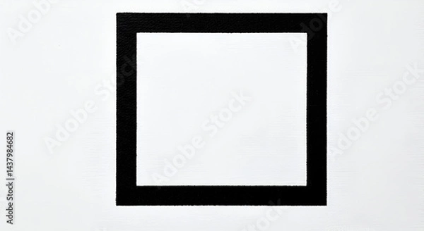 Fototapeta Minimalist Square Design Graphic Element with Black Outline and White Interior