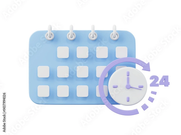 Fototapeta 3D Rendering Timing and calendar