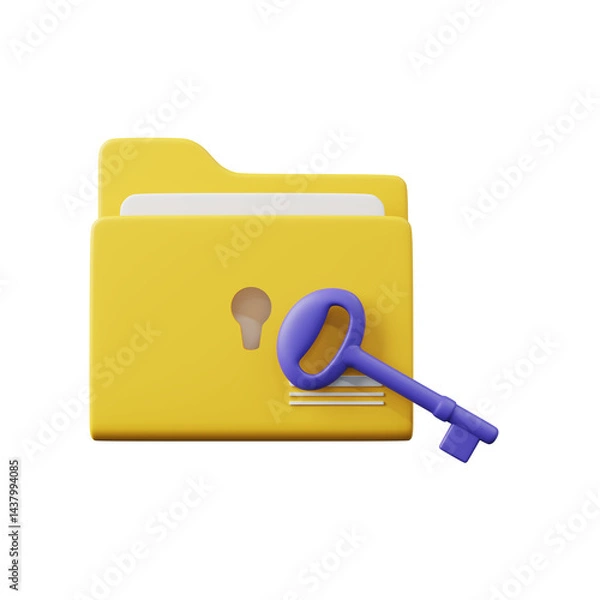 Obraz 3D rendering Folder permission icon concept