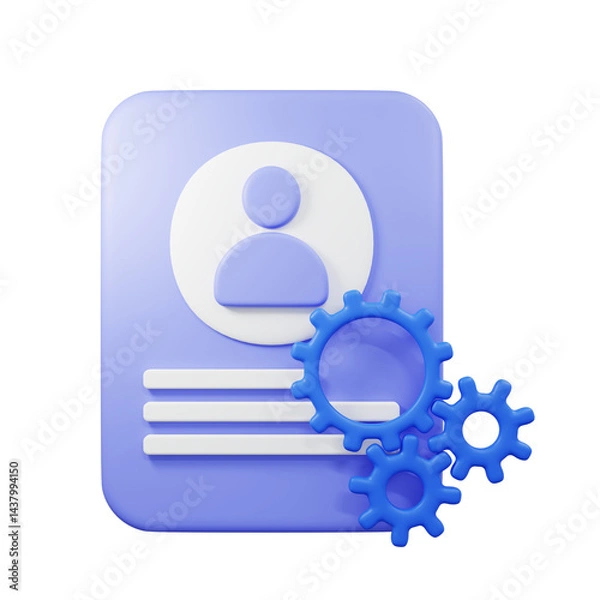 Fototapeta 3D rendering Manage profile icon concept