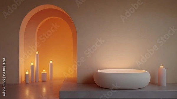 Obraz Serene Spa Candles Interior Design.