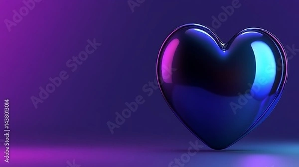 Obraz Shiny Heart with Purple Background.