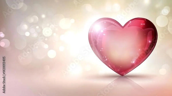 Obraz Shiny Heart with Romantic Background.