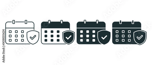 Obraz Shield calendar icon. Illustration vector