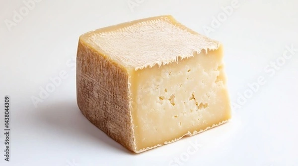Fototapeta A Whole Block of Parmesan Cheese In Its Original Form Isolated a White Background