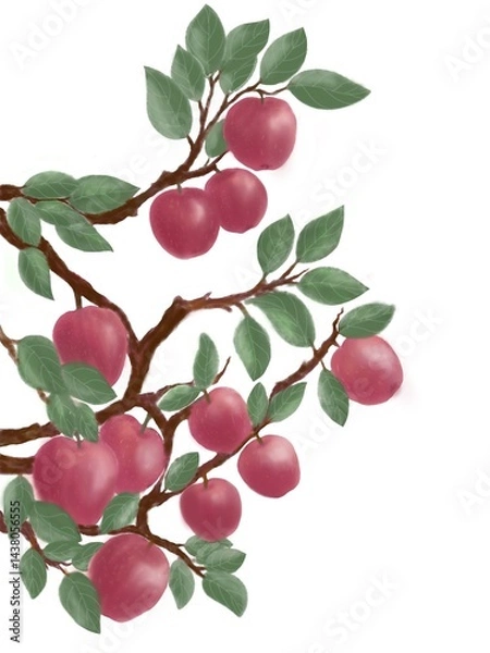 Obraz red apple tree