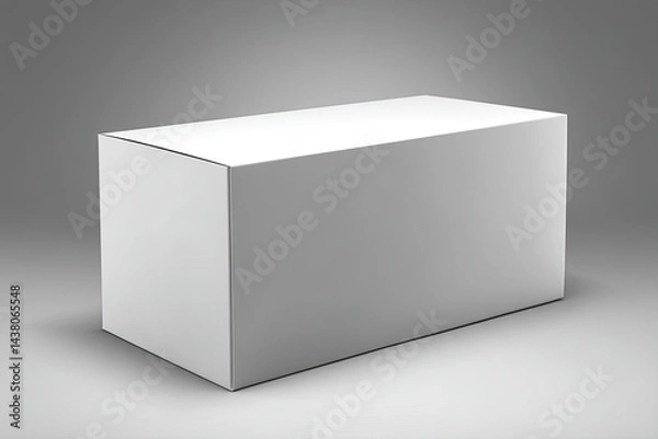 Obraz Blank white box on gray background