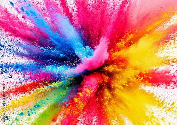 Fototapeta カラフルな絵の具　爆発03