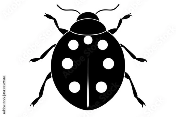 Fototapeta Ladybug black and white vector illustration isolated cute insect graphic element design, ladybug, ladybug vector, black and white, insect, beetle, bug, graphic, illustration, isolated, vector, design