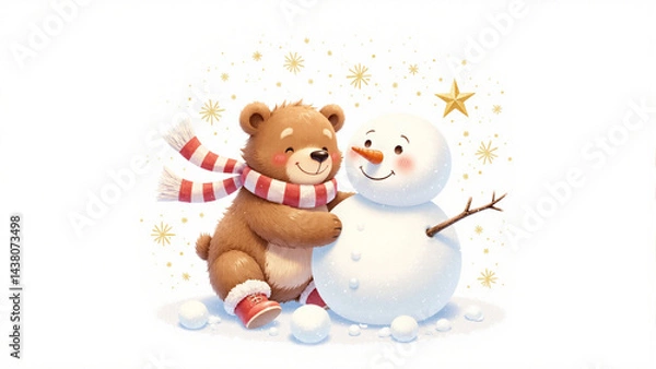 Obraz teddy bear with christmas gift