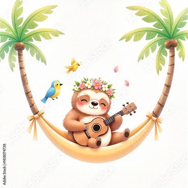 Obraz tree, cartoon, animal, vector, palm, illustration