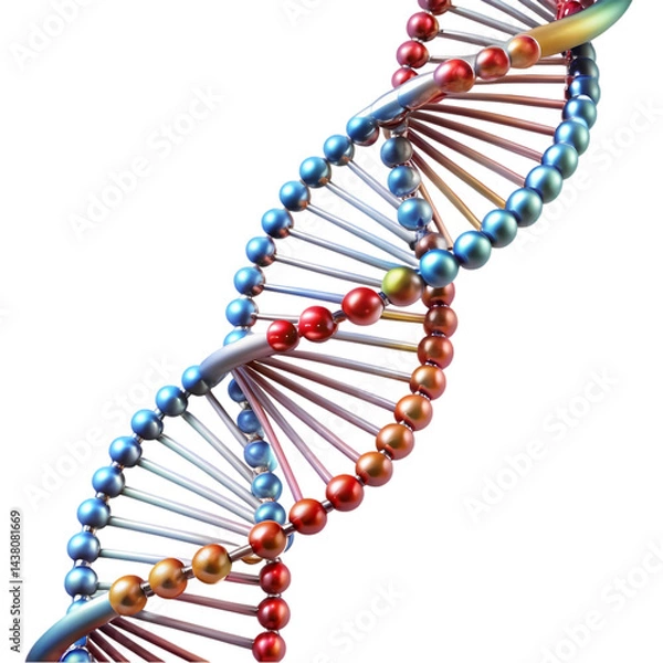 Fototapeta DNA Double Helix Genetics Molecular Biology Science Background Image isolated on transparent background